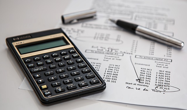 image of calculator and sales tax calculations